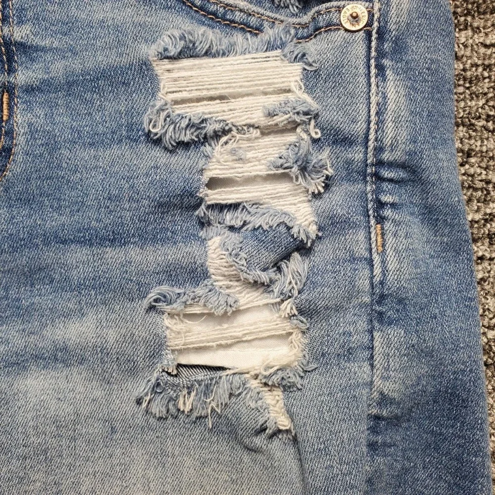 American Eagle Super Stretch Hi-Rise Shortie Denim Cutoff Shorts Women 4 Blue